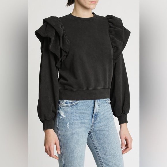 pistola Tops - Pistola Dylan Ruffle Sweatshirt | S
